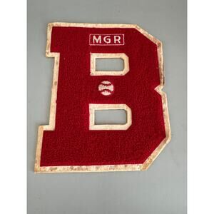 Vintage Letterman Varsity Chenille Patch Letter B Red 7” Baseball Manager